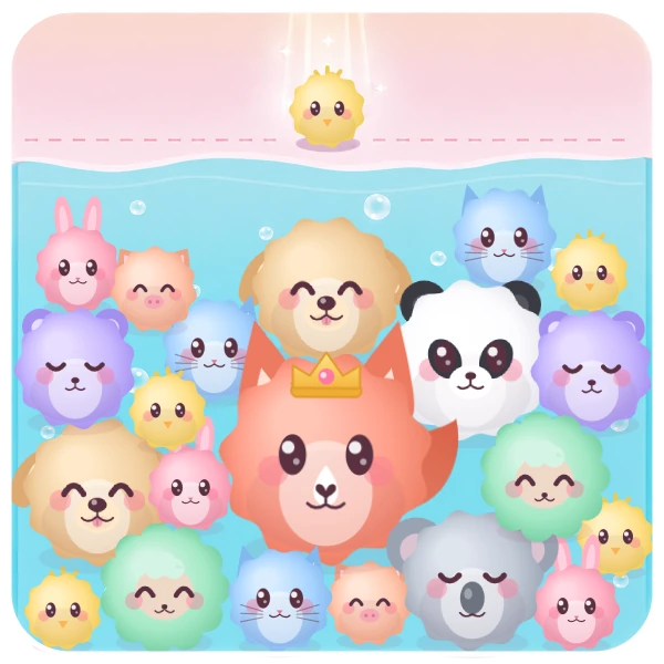 Merge game with Pukpui animals in the hot spring